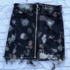 Hand Dyed and Distressed Levi’s Denim Skirt